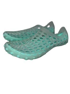 Athletic Works Caged Water Shoes Pool Beach Slip On Mint Green Clear Size 7 - 8
